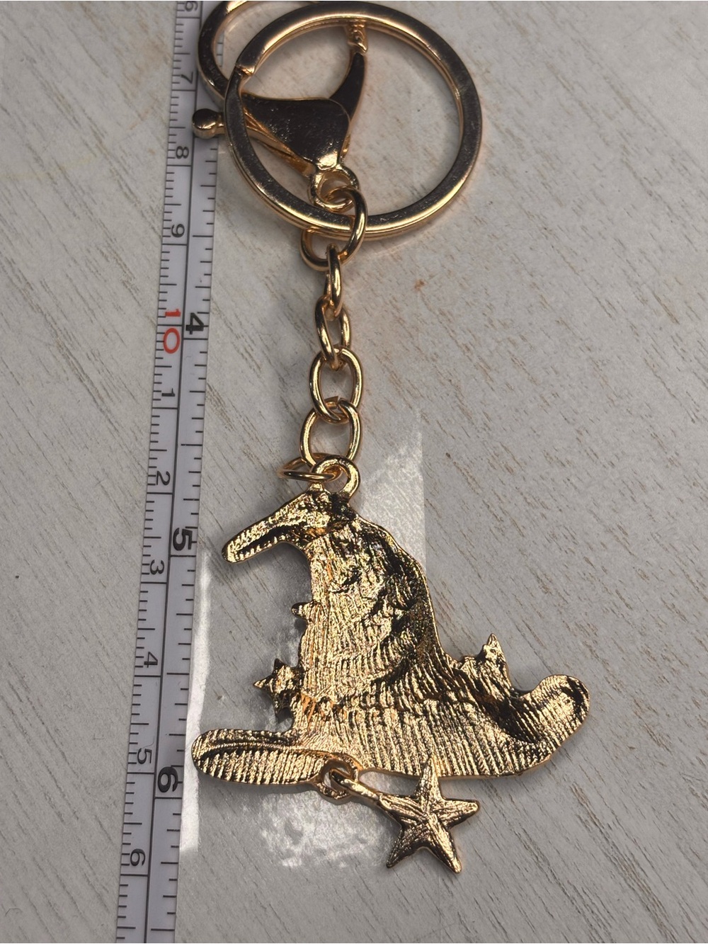Halloween Witch Hat Brooch & Matching Witch Hat Keychain Set β Black Enamel Rhin - Picture 3 of 5